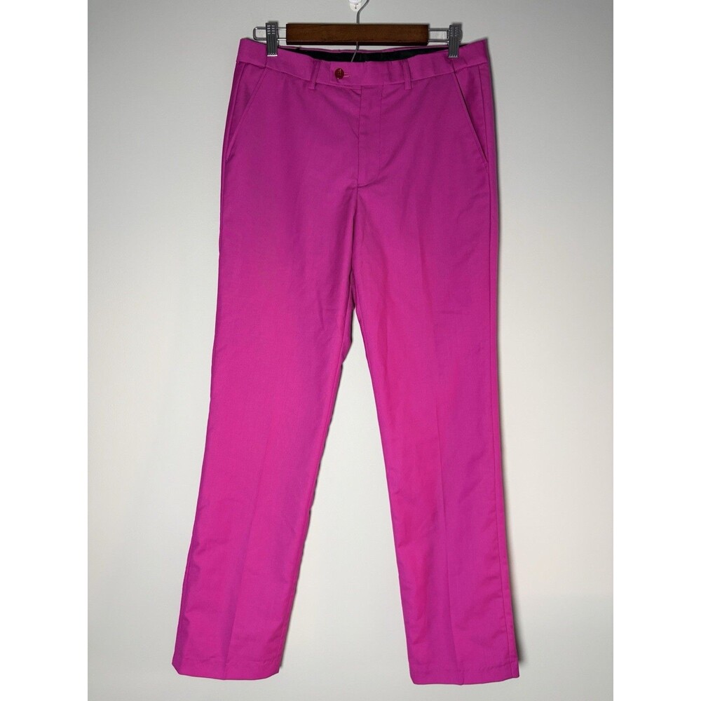 Wehilion Pants Mens Size Small Pink Straight Leg Chino Casual Adjustable Waist